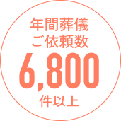 年間葬儀ご依頼数6,800件以上